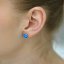 Stříbrné náušnice pecky se syntetickým opálem modré kulaté 11001.3 Blue s. Opal