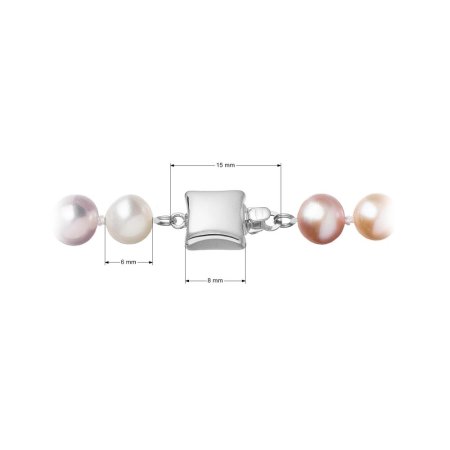 Perlový náramek z říčních perel se zapínáním z bílého 14 karátového zlata 823004.3/9268B multi