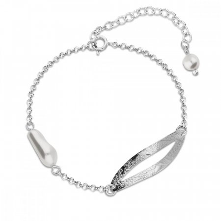 Strieborný náramok biely perlový Lulu BD5844W White Pearl