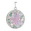 Stříbrný přívěsek s krystaly Swarovski mix barev fialová zelená růžová kulatý 34131.3 Sakura