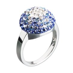 Prsteň modrý so Swarovski Elements gulička 35013.3 Aqua 12 mm
