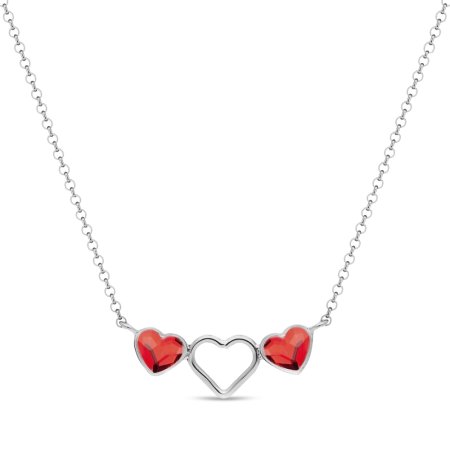 Náhrdelník červený so Swarovski Elements Cuori N280862LSI Light Siam