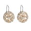 Stříbrné náušnice visací s krystaly Swarovski zlaté kulaté 31176.5 Gold