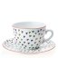 Porcelánový hrnek s podšálkem na kávu a čaj srdce Milada 380 ml