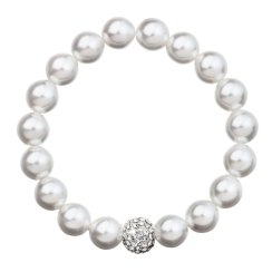 Náramok perlový so Swarovski Elements 33074.1 Biely