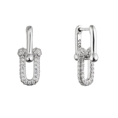 Strieborné náušnice elegantné uzly so zirkónmi 11660.1