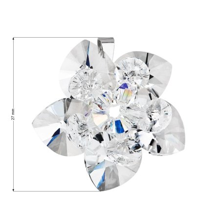 Stříbrný přívěsek s krystalem Swarovski bílá květina 34072.1 Krystal