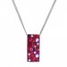 Stříbrný náhrdelník se Swarovski krystaly červený obdélník 32074.3 Cherry