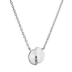 Strieborný náhrdelník s rozpolenou placičkou 62051