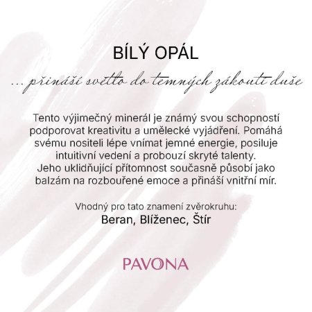 Náramek s minerálními kameny opál bílý 43058.3