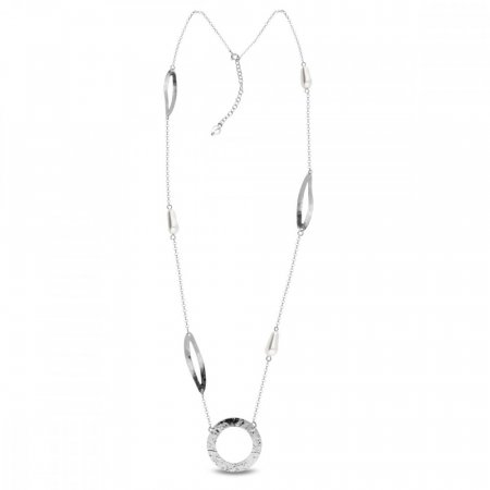 Strieborný náhrdelník biely perlový Lulu ND5844W White Pearl