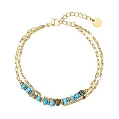 Náramok oceľový s africkým tyrkysom 43102.3