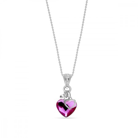 Náhrdelník růžový se Swarovski Elements Bliss NCMIX2808F Fuchsia
