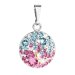 Stříbrný přívěsek s krystaly Swarovski mix barev kulatý 34225.3 Water Lilly