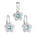 Súprava šperkov s kryštálmi Swarovski náušnice a prívesok modrá kytička 39162.3 Aquamarine