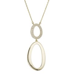 Pozlátený náhrdelník dvojitý ovál 12178.1