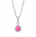 Stříbrný náhrdelník s kulatým opálem a krystaly Swarovski Light Fuchsia malý