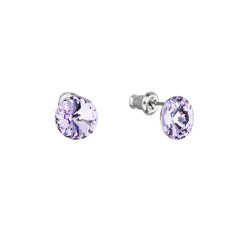 Náušnice bižutérie s krištáľmi Preciosa fialové okrúhle 51037.3 Violet