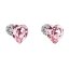 Strieborné náušnice pecka s kryštálmi Swarovski ružové srdce 31139.3 Rose