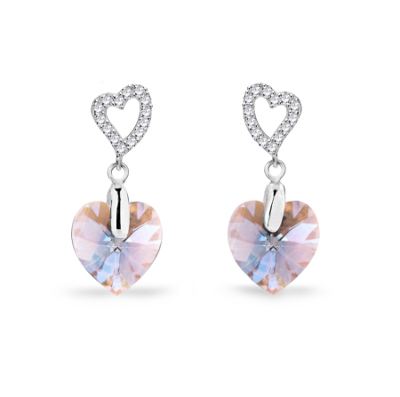 Náušnice fialové sa Swarovski Elements Amore KCS622810LAMSH Light Amethyst Shimmer