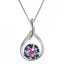 Stříbrný náhrdelník se Swarovski krystaly modrá a růžová kapka 32075.4 Galaxy