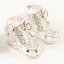 Kovová postříbřená figurka Boty dívčí s krystaly Swarovski Elements