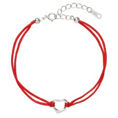 Náramok proti uhranutiu strieborné srdiečko 13006.3 Red
