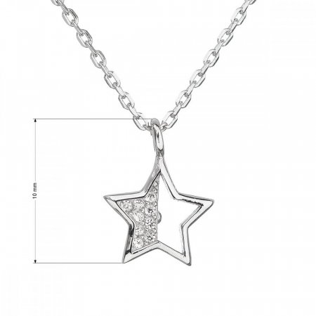 Strieborný náhrdelník so zirkónom biela hviezdička 12024.1