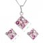 Sada šperků s krystaly Swarovski náušnice, řetízek a přívěsek růžový kosočtverec 39126.3 Rose