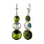 Náušnice Rivoli so Swarovski Elements s tromi kameňmi Olivine