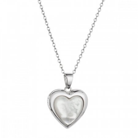 Strieborný náhrdelník perleťové srdce 12075.1