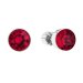 Stříbrné náušnice pecka se Swarovski krystaly červené kulaté 31113.3 Ruby