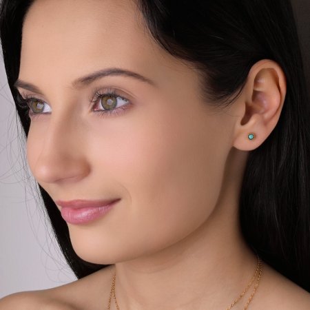 Náušnice oceľové s tyrkysom 41016.3