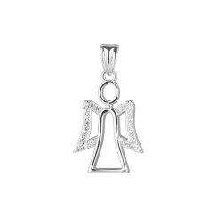 Strieborný prívesok anjel s krídlami zo zirkonov 14042.1 crystal
