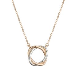 Strieborný náhrdelník dvojfarebný 62052