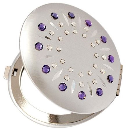 Kozmetické vreckové zrkadlo sa Swarovski Elements sun tmavofialová EL-01.6 Tanzanite