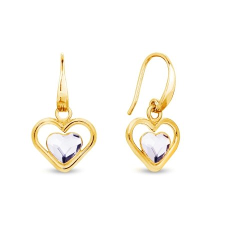 Náušnice číre so Swarovski Elements Sweetheart KWMG28086C Krystal
