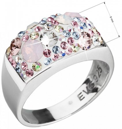 Stříbrný prsten s krystaly Swarovski růžový 35014.3 Magic Rose