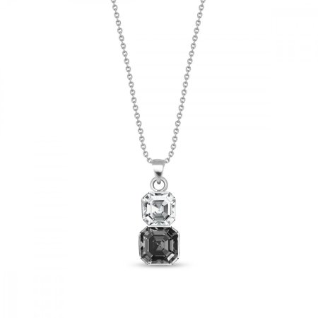 Náhrdelník šedý se Swarovski Elements Imperial Duo NT44802CSN Silver Night
