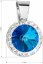 Stříbrný přívěsek s krystaly Swarovski modrý kulatý 34251.5 Bermuda Blue