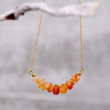 Náhrdelník s kamenem oranžový avanturín 42037.3 ocel