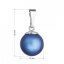Stříbrný přívěšek s kulatou tmavě modrou matnou Swarovski perlou 34150.3 Dark Blue