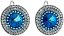 Stříbrné náušnice visací s krystaly Swarovski modré kulaté-rivoli 31208.5 Bermuda Blue