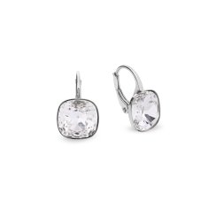 Náušnice se Swarovski Elements čtverec Barete KA447010C Krystal