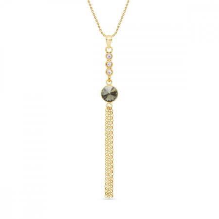 Náhrdelník šedý sa Swarovski Elements Ballena NCG1122SS29BD Black Diamond