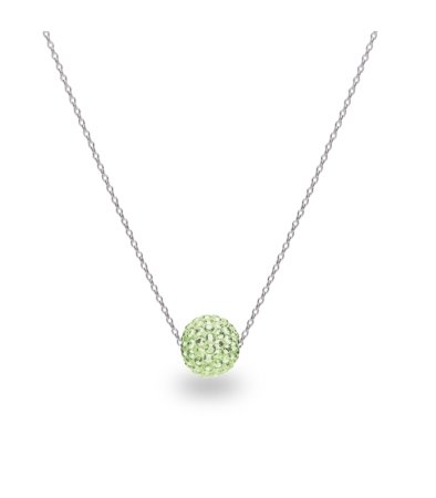 Náhrdelník so Swarovski Elements gulička Peridot
