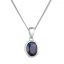 Strieborný náhrdelník s pravým minerálnym kameňom tmavo modrý 12087.3 dark sapphire