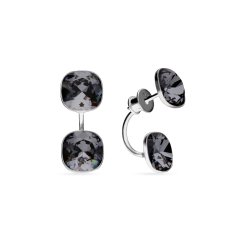 Náušnice Swarovski Elements tvaru čtverce Netta KF447010SN Silver Night