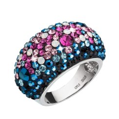 Prsteň so Swarovski Elements polguľatý 35028.4 Galaxy