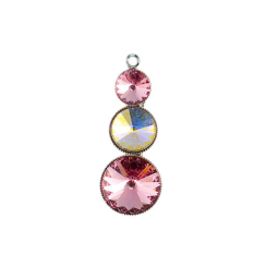Prívesok Rivoli so Swarovski Elements s tromi krištáľmi Light Rose